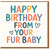 Happy Birthday From Your Fur Baby Card - Cute Pet Greeting From the Dog or Cat, Colourful Hearts and Dots Design