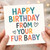 Happy Birthday From Your Fur Baby Card - Cute Pet Greeting From the Dog or Cat, Colourful Hearts and Dots Design