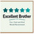 Brother Card, Excellent Brother Thank You Card, Fun Cool and Kind Would Recommend