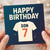 Football Shirt Birthday Card for Son Age 7 - Bold 'Happy Birthday' with Jersey Number 7 Design - Sporty Boys' Birthday Greeting