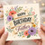 Father Birthday Card, Happy Birthday Father Floral Greeting Card