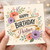 Birthday Card for Partner, Happy Birthday Floral Greeting Card