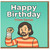 Funny Birthday Card - Happy Birthday From Socko - Cartoon Bearded Man with Striped Jumper and Bandaged Fist - Humorous Greeting for Friends, Him or Her