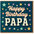 Happy Birthday Papa Card - Colourful Stars on Teal with Bold Retro Lettering | Fun Birthday Greeting Card for Papa