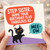 Step Sister Birthday Card, Funny Cat Meow Birthday Card for Step Sister
