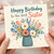Sister Birthday Card, Happy Birthday to the Best Sister Floral Vase Card