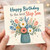 Happy Birthday Step Son Card, Floral Vase Birthday Card for Step Son