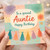Auntie Birthday Card - To a Special Auntie Happy Birthday - Pastel Tassel Bunting, Confetti Stars, Cheerful Patchwork Design