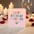 Happy Birthday I Love You Card - Bold Multicolour Typography with Striped Heart - Romantic Birthday Card for Partner, Husband, Wife, Boyfriend or Girlfriend