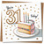 31st Birthday Card - You're 31 Today Cake and Candles, Confetti Design, Square 145mm x 145mm -, Includes Kraft Envelope