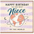 Niece Birthday Card, Happy Birthday to the Best Niece in the World, Space Globe Design