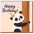 Cute Panda Birthday Card - Happy Birthday - Party Hat Panda Hugging a Tree with Confetti - Sweet Fun Card for Kids, Friends and Lovers