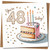 48th Birthday Card - You're 48 Today Cake & Candles - Square Greeting Card 145mm x 145mm - For Him or Her, Includes Kraft Envelope