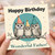 Father Birthday Card, Happy Birthday to a Wonderful Father Card with Owls