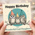 God Daughter Birthday Card, Happy Birthday to a Wonderful God Daughter, Cute Owl Party Design