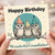 Grandfather Birthday Card, Wonderful Grandfather Birthday Card, Cute Owl Party Card
