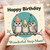 Step - Mum Birthday Card, Happy Birthday to a Wonderful Step - Mum with Owl Design