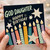 God Daughter Happy Birthday Card, Colourful Candles and Stars Design
