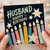 Husband Happy Birthday Card, Colourful Candles and Stars Design