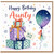 Aunty Birthday Card, Happy Birthday With Love Gift Box and Balloon Design