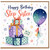Step Sister Birthday Card, Happy Birthday Step Sister Card with Gifts and Balloon