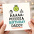 Funny Daddy Birthday Card - HAAAAA- PEEEEEA BIRTHDAY DADDY - Cute Green Pea, Gift and Cake Icons - From Son or Daughter