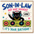 Son - in - Law Birthday Card, Hip Hop Hooray Vibe Cat Boombox Design