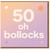 Funny Rude 50th Birthday Card - 50 Oh Bollocks - Bold Cream Text on Peach to Lilac Gradient, Cheeky Milestone Banter