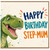 Step - Mum Birthday Card, Happy Birthday Dinosaur Card