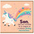 Son Birthday Card, Magical Unicorn Rainbow Funny Birthday Card