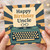 Happy Birthday Uncle Card - Retro Typewriter Design with Sunburst Rays and Spectacles Icon - Vintage Style Birthday Card for Uncle