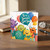 Special God Son Birthday Card, Cute Monster Balloon Design