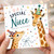Niece Birthday Card, Special Nice Giraffe Happy Birthday Card