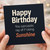 Funny Rude Birthday Card - Happy Birthday You Sarcastic Ray of F*cking Sunshine | Bold Typographic Humour on Dark Background