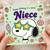 Niece Birthday Card, Cute Cartoon Niece with Star Sunglasses and Sweet Treats