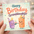 Happy Birthday Granddaughter Card, Cute Birthday Card with Candle Characters and Cupcake Design