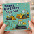 Step Son Birthday Card, Cute Construction Vehicle Happy Birthday Card