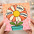 Sister Happy Birthday Card, Floral Daisy Pot Birthday Card