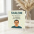 Shalom Birthday Card - 'It is an honour to celebrate your birthday' Message with Illustrated Man, Jewish Greeting, Modern Minimal Design