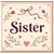 Sister Birthday Card, Floral Heart and Bow Design