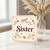 Sister Birthday Card, Floral Heart and Bow Design