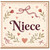 Niece Card, Floral Heart Greeting Card