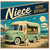 Niece Birthday Card, Happy Birthday Niece Card, Vintage Ice Cream Van Seaside Birthday Card