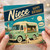 Niece Birthday Card, Happy Birthday Niece Card, Vintage Ice Cream Van Seaside Birthday Card