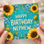 Nephew Birthday Card, Happy Birthday Nephew Card with Sunflower Floral Design