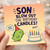 Son Birthday Card, Blow Out The Birthday Candles Dinosaur Card