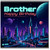 Brother Happy Birthday Card, Neon Space City Birthday Card