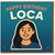 Happy Birthday Loca Card - Fun Illustrated Portrait on Teal - Playful Birthday Greeting