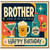 Brother Birthday Card, Happy Birthday for Brother, Retro Drinks Birthday Card