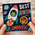 Best Grandson Card, Grandson Birthday Card, Space Rocket Alien Card